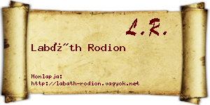Labáth Rodion névjegykártya